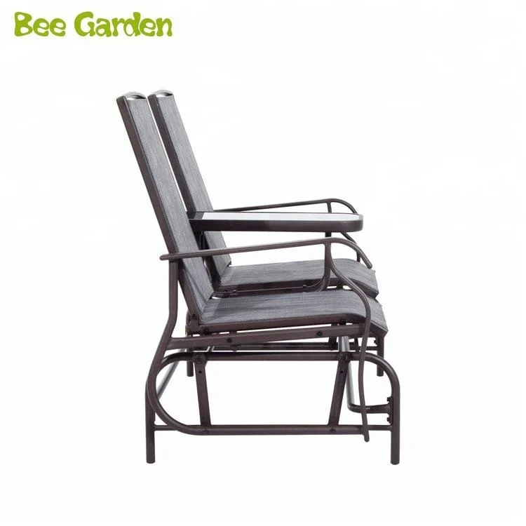 Mesh Fabric Patio Double Glider Chair 2 Person Outdoor Outdoor Furniture Modern in Stock Paulistano Chair Outdoor Leisure Time