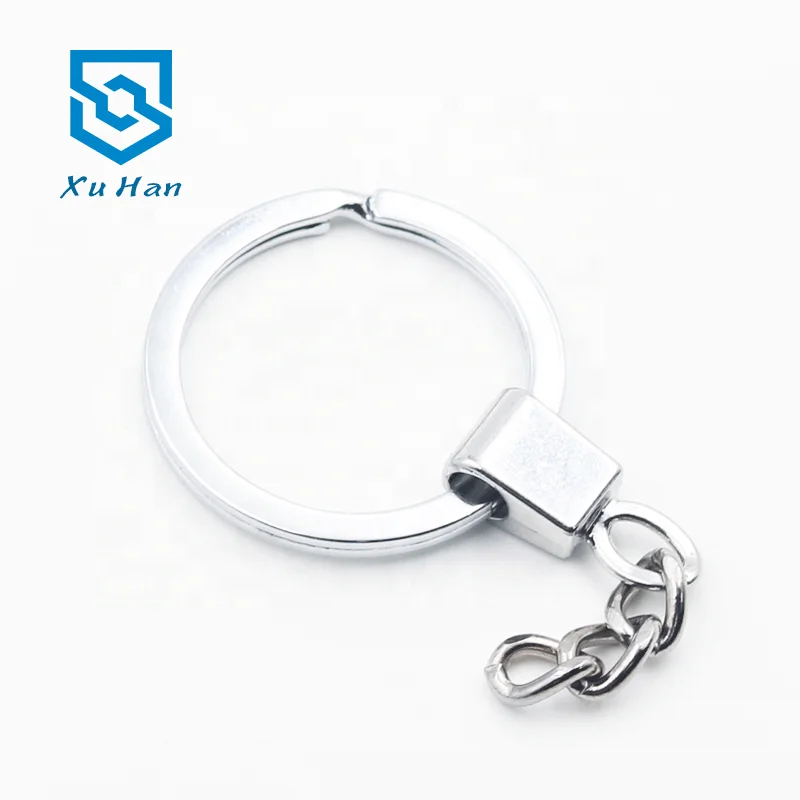 Factory direct sale, high quality metal Split key ring with chain for Gifts, toys and accessories