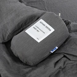 Best selling bedding set bag 100% linen fabric luxury Home stock cotton linen fabric handmade