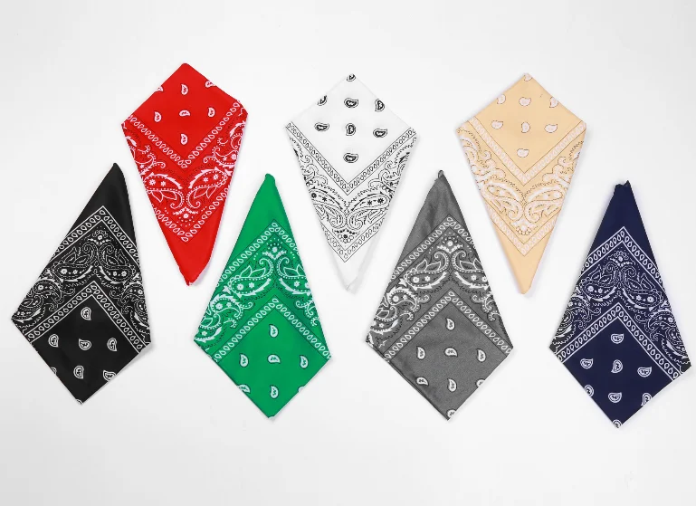 Double sided printed paisley bandana 100% cotton 100% polyester custom bandana in stock