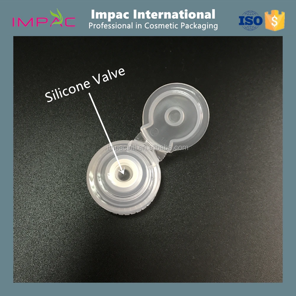 28/400 PP plastic natural color flip top silicon valve cap