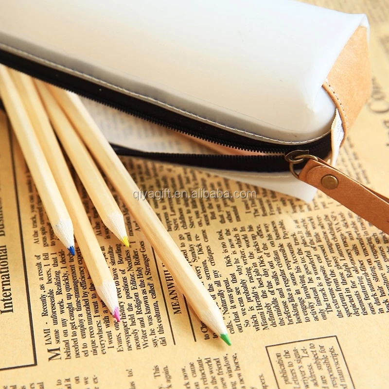 OEM plastic half-transparent custom printed pencil case with zipper