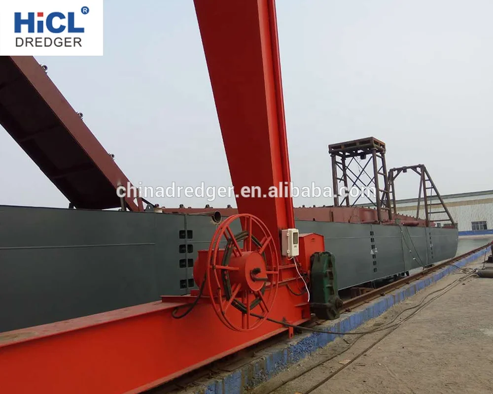 80m3/h amphibious bucket chain river sand/gold/diamond dredging/digging/excavating/panning/mining dredger/machine/equipment/boat