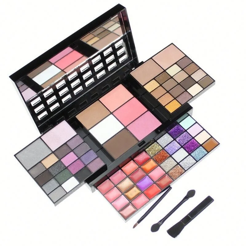 Factory Price 74 Color EyeShadow LipGloss Concealer Combo Makeup Palette Set Cosmetic Packaging