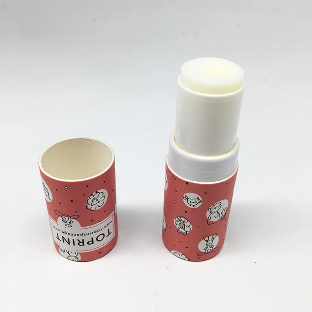 
Supplier customized cartoon design cosmetic paper cardboard packaging tube for solid perfume/lipstick/deodorant 