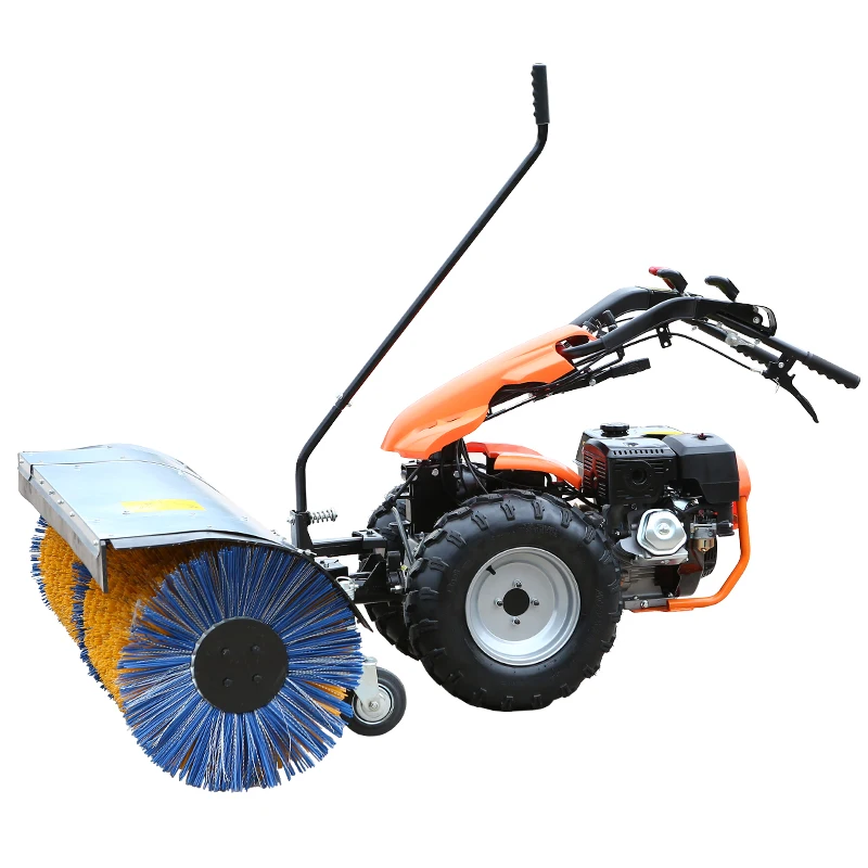 High Efficiency and High Quality Multi-Functional small hand push walk behind all gears gasoline snow sweeper