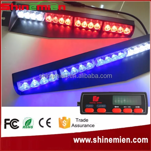 
Windshield Visor Mount LED Light Bar Car Truck Emergency Beacon Light Bar Hazard Strobe Warning 1 Watt 32 LED Visor Strobe Light 