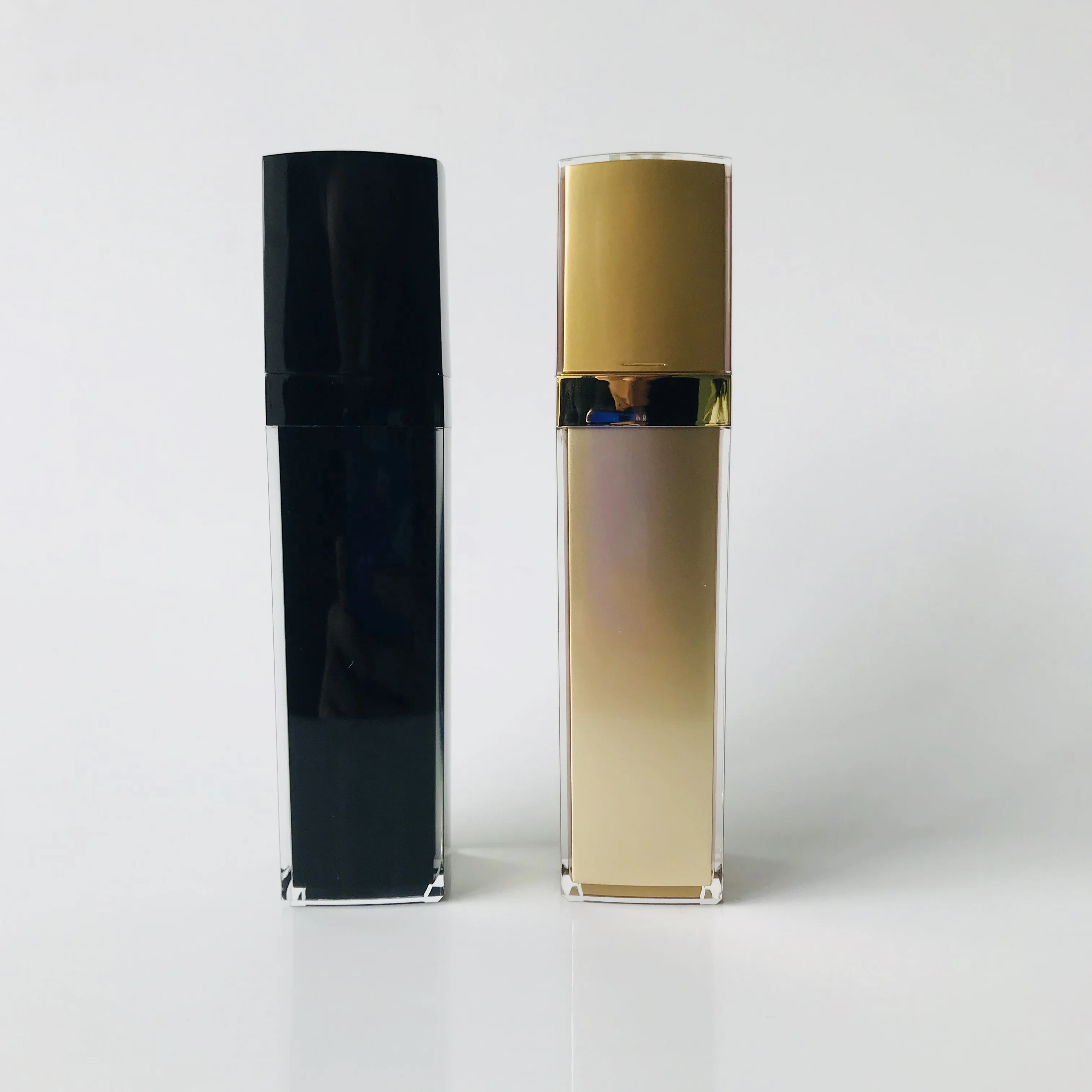 cosmetic packaging square acrylic pump spray lotion bottle and cream jar double wall plastic set