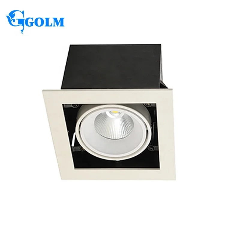 Rectangle indoor aluminum downlight anti glare recessed 20W cob led grille light