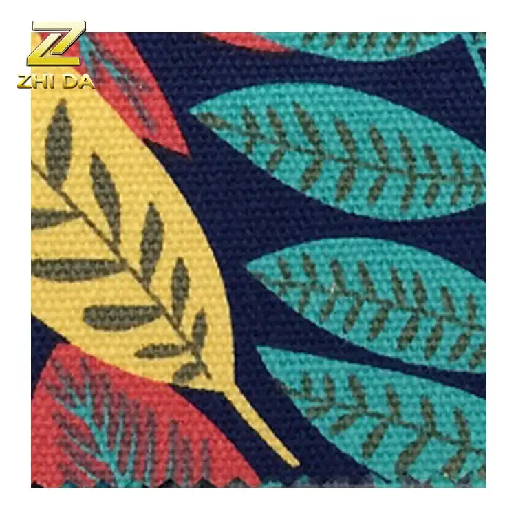 Leaf pattern printed polyester cotton fabric for woven bag China best manufacturer