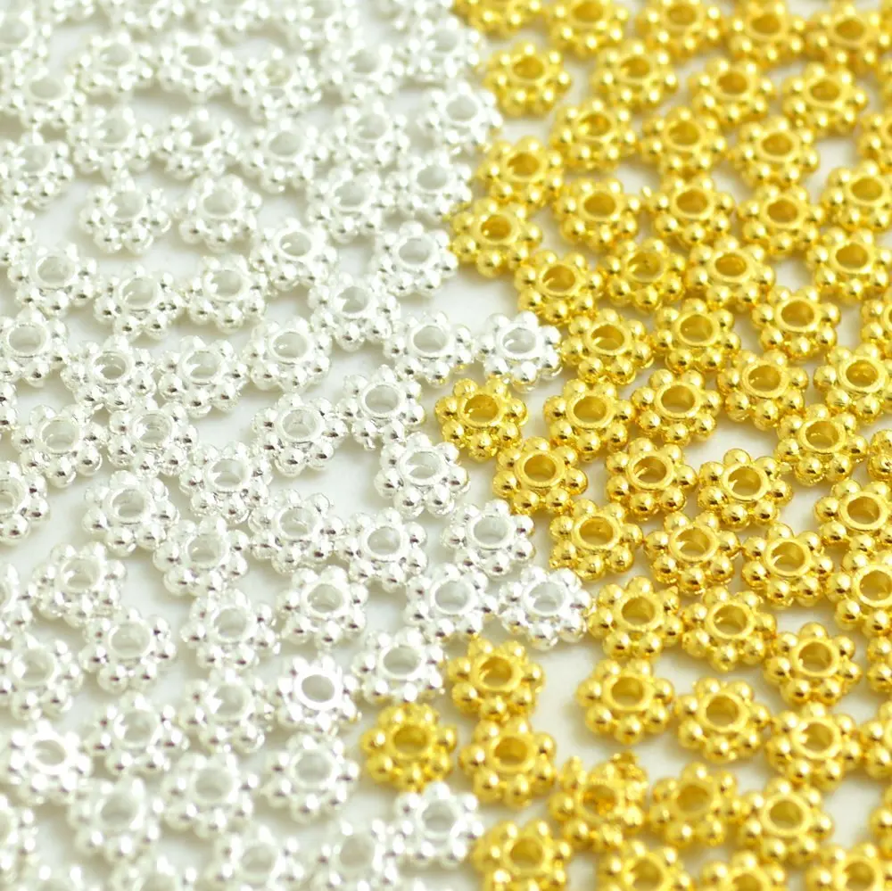 Metal Daisy Spacer Beads for DIY Jewelry Making