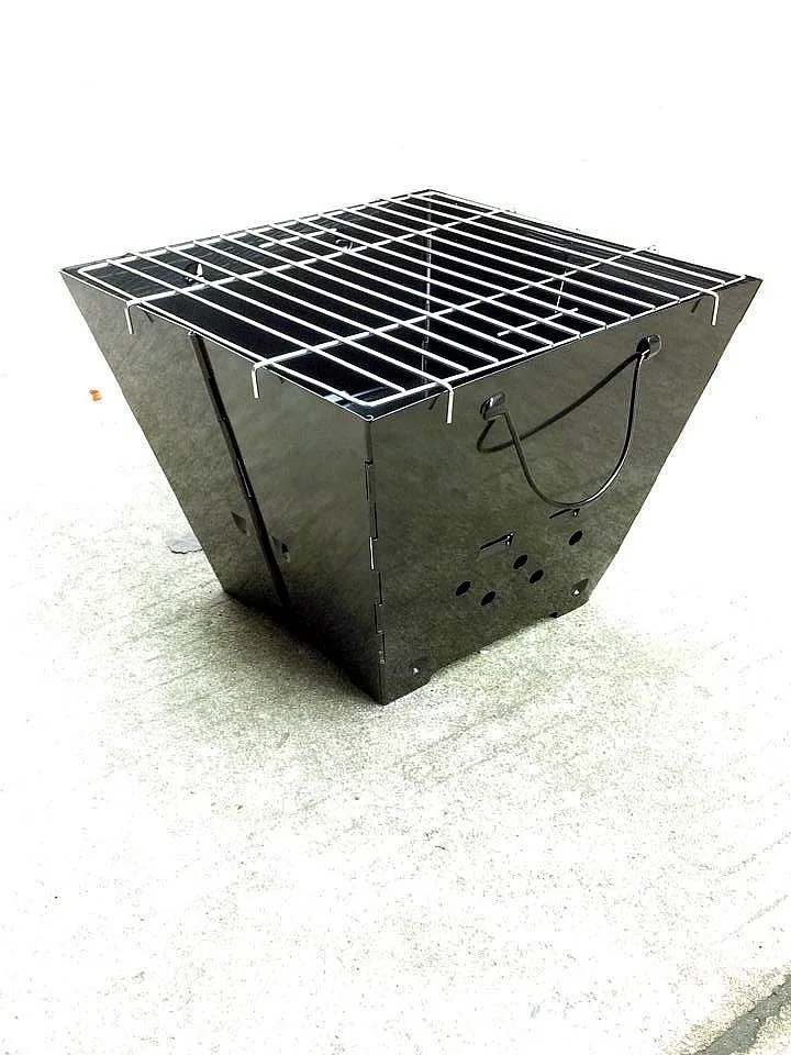 Foldable fold folding Portable square shape charcoal barbecue mini bbq grill outdoor personal camping grilling for campground