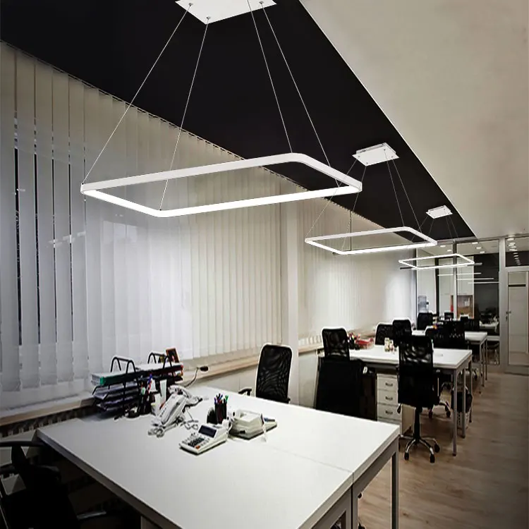 Acrylic Modern black led pendent lamp chandeliers for restaurants