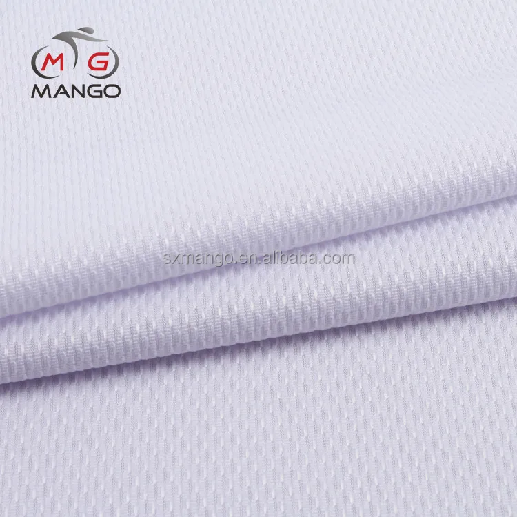 china supplier white moisture-wicking thick polyester spandex textured mesh fabric