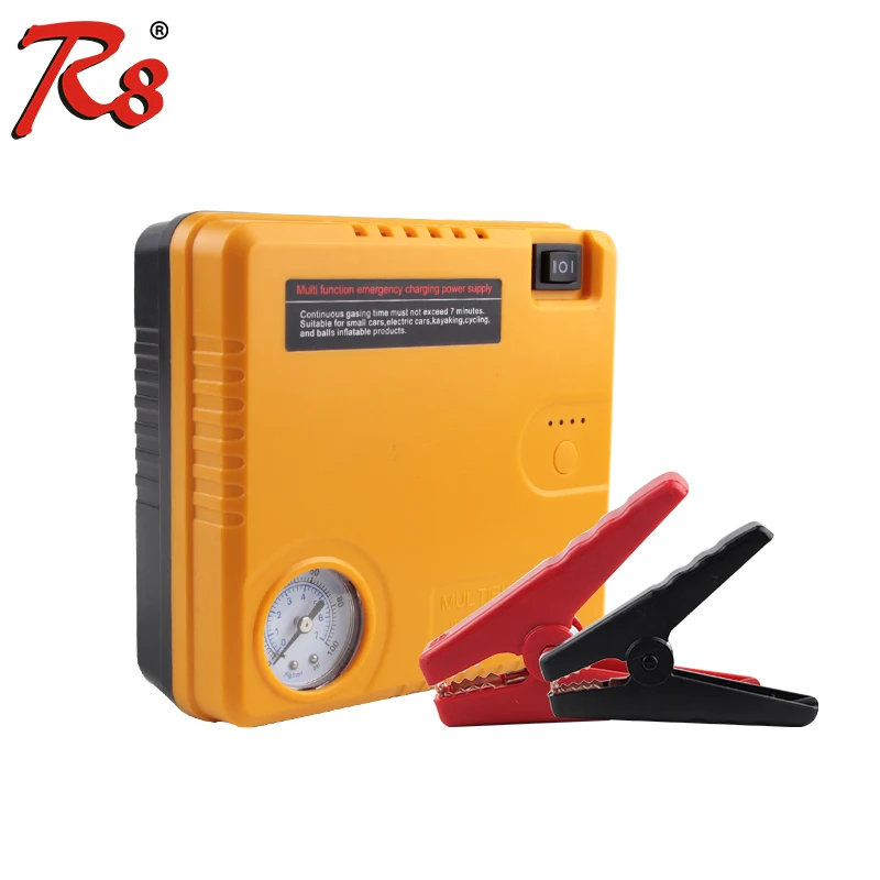 No.1 popular small size portable car jump starter emergency battery power supply with tire pumping air compressor