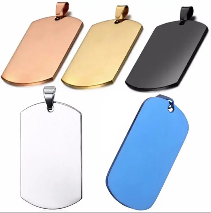 Wholesale custom logo blank military stainless steel dog tag