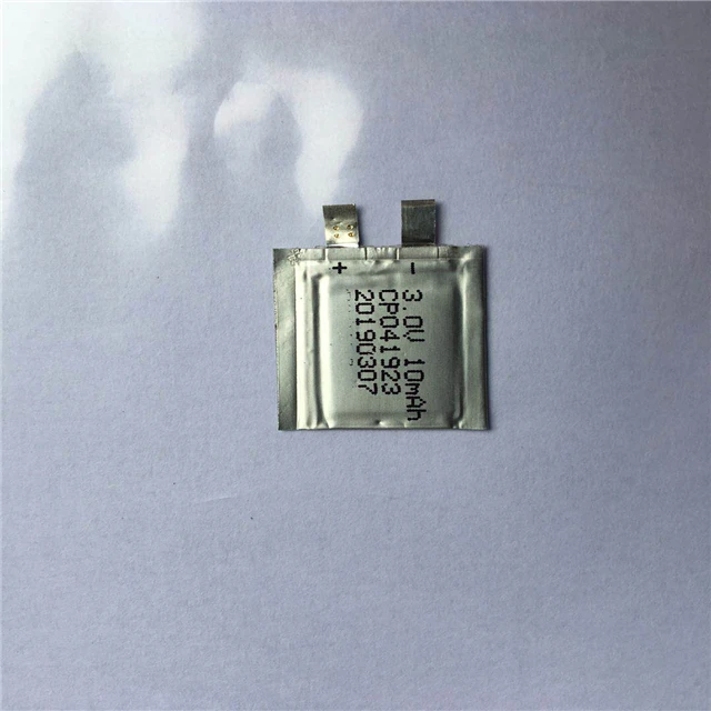 Primary Lithium Manganese Dioxide 3V LiMnO2 battery model 041923 thin 10mAh