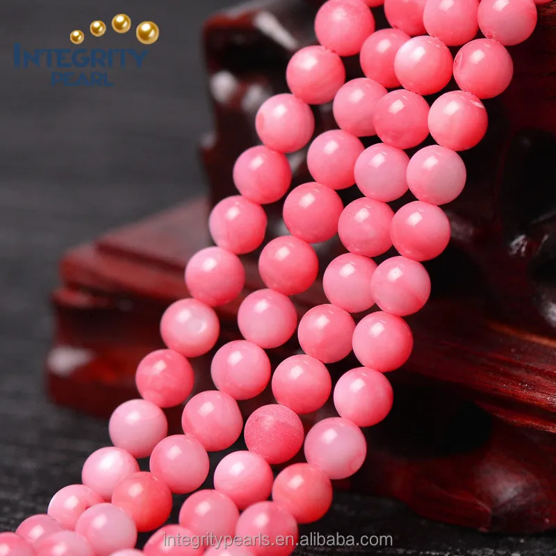 
6mm special natural pink tridacna beads, gemstone loose, wholesale gemstone beads 