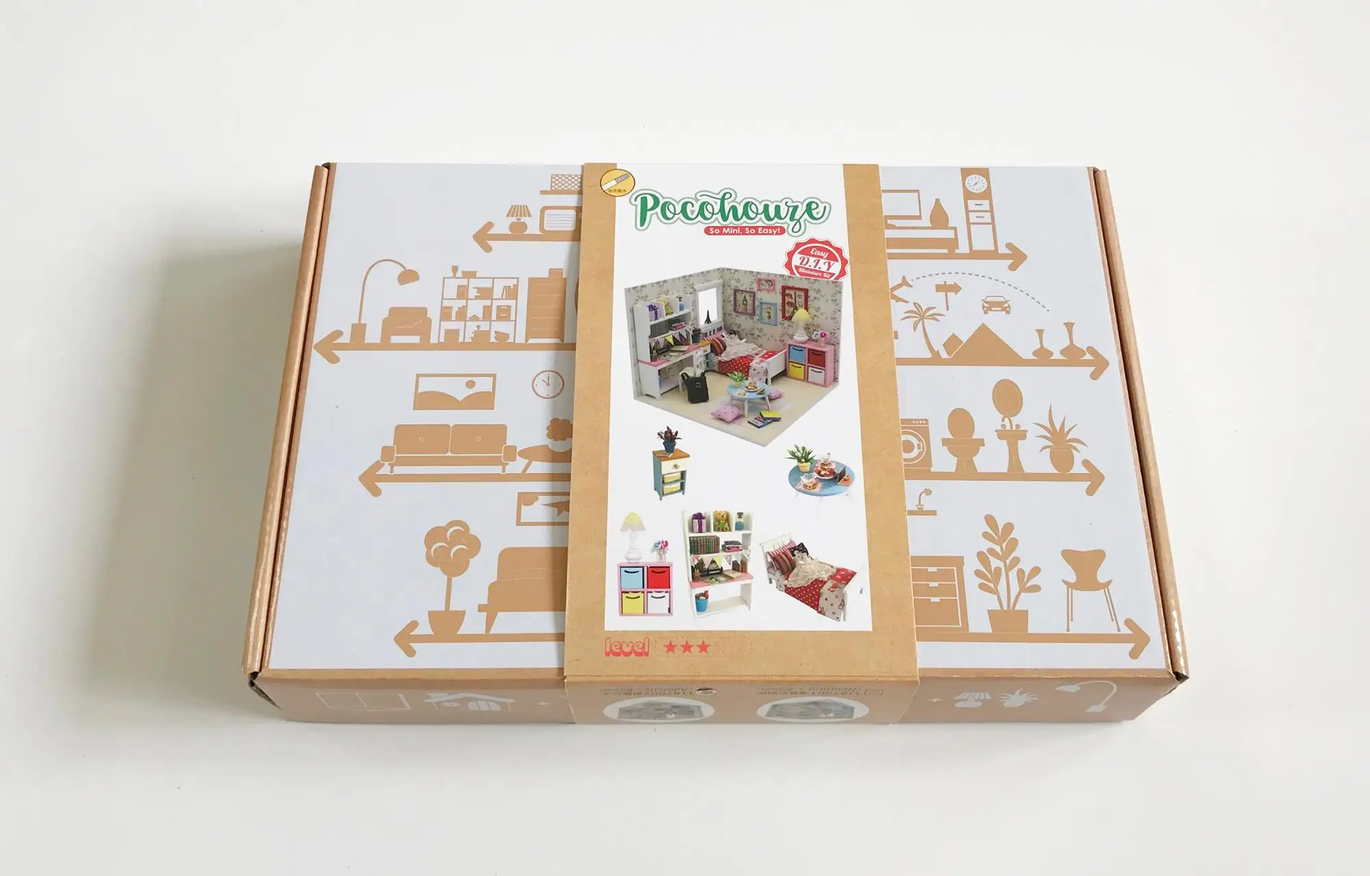 Wood Craft Assembly Kit Dollhouse fairy Wooden Doll House Furniture