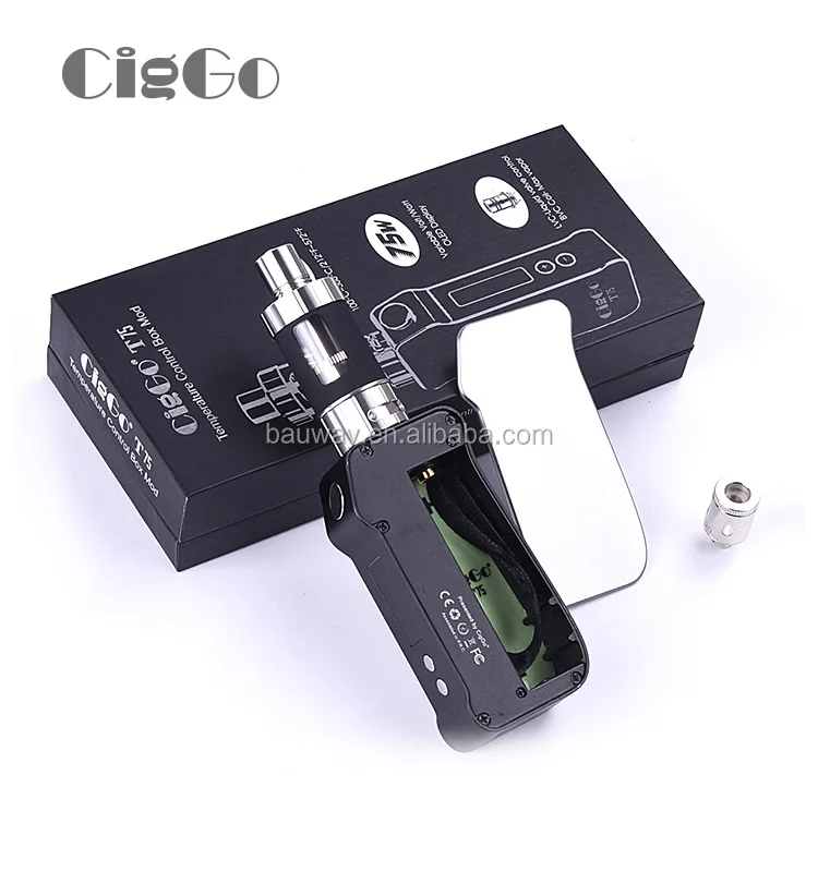 
2017 huge vape electronic cigarette Ciggo T75 e cigarette 75W mini box mod VV VW TC mod 
