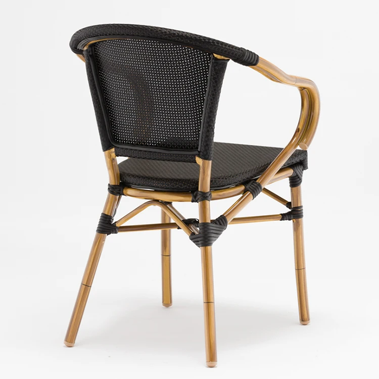 Стул из натурального бамбукового волокна с алюминиевой рамой и сиденьем из полиэстера Teslin