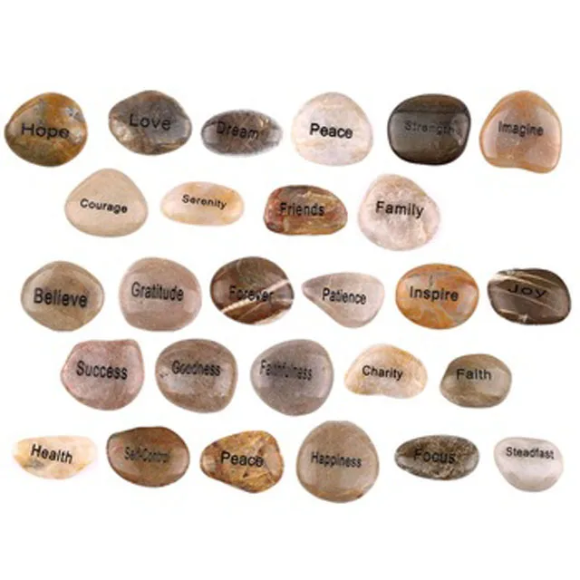 wholesale custom courage inspirational Engraving word stones for gifts