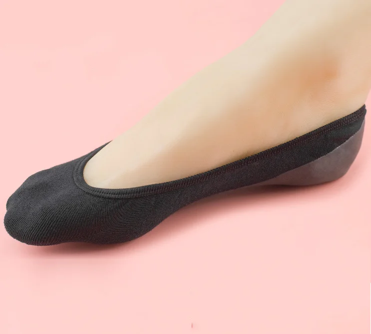 Оптовая продажа, женские модные хлопковые противоскользящие носки-невидимки из силикагеля