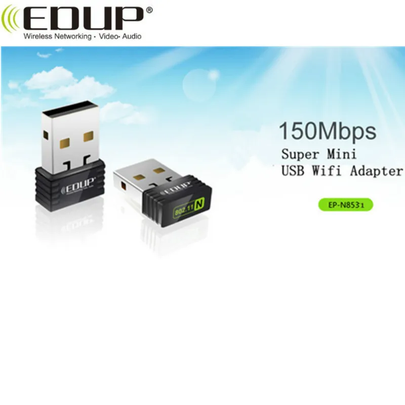 EDUP 802.11n 150 Мбит/с мини Wi-Fi USB адаптер с чипсетом Ralink 5370 EP-N8531