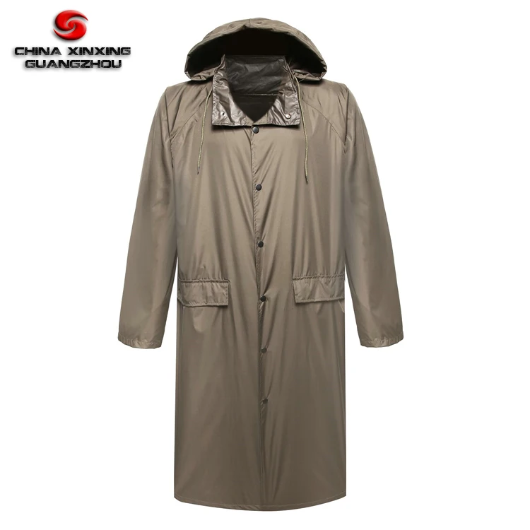 Pongee PU Coating Polyester Rainwear Security Outdoor tactical Raincoat