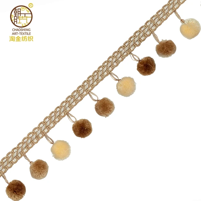 
Stock Decorative Curtain Pom Pom Fringe from Manufacturer 