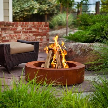
Outdoor table top camping corten steel metal brazier fire pit 
