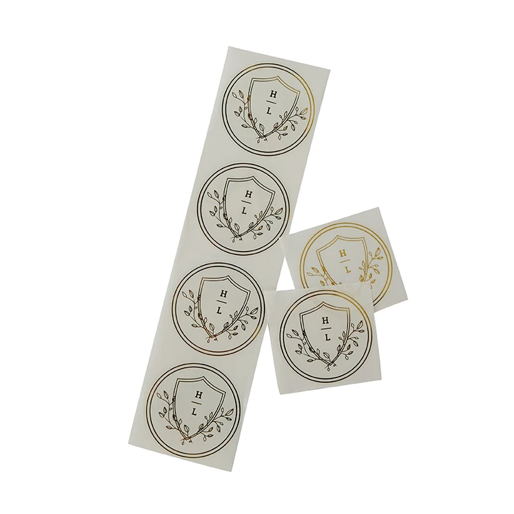 Custom Logo Gold Foil Plastic Printing Transparent Clear Waterproof Label Vinyl Sticker