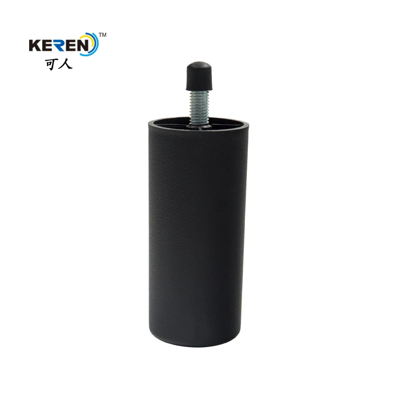50*45*110mm Black Bed Feet Round Plastic Furniture Sofa Feet Legs For Replacement