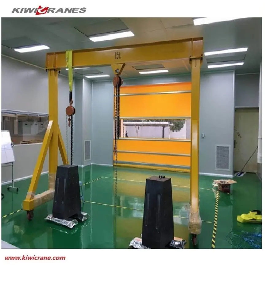 High performance movable portal electric portable gantry crane 1ton 1000kg