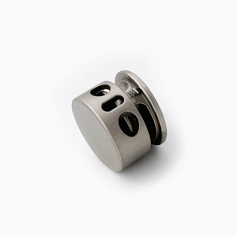 
Custom wholesale adjustable metal cord lock end bag spring cord stopper 