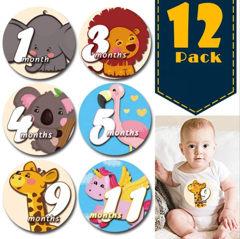 Custom Baby Monthly Milestone Stickers Premium Metallic Gold Floral for Newborn Girl First Year Best