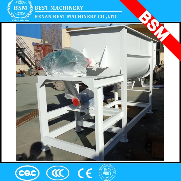 BSM brand industrial horizontal animal ribbon blender dry poultry cattle feed mixer, powder mixer, blender mixer