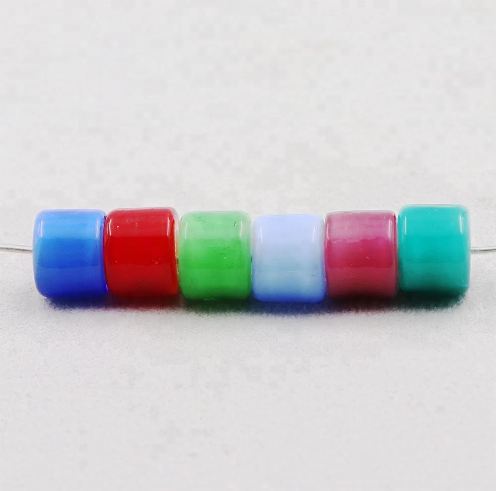 8*10mm Cylindrical Old Nepalese Glass Barrel Spacer Handmade Colored Cheap China Glass Beads Wholesale