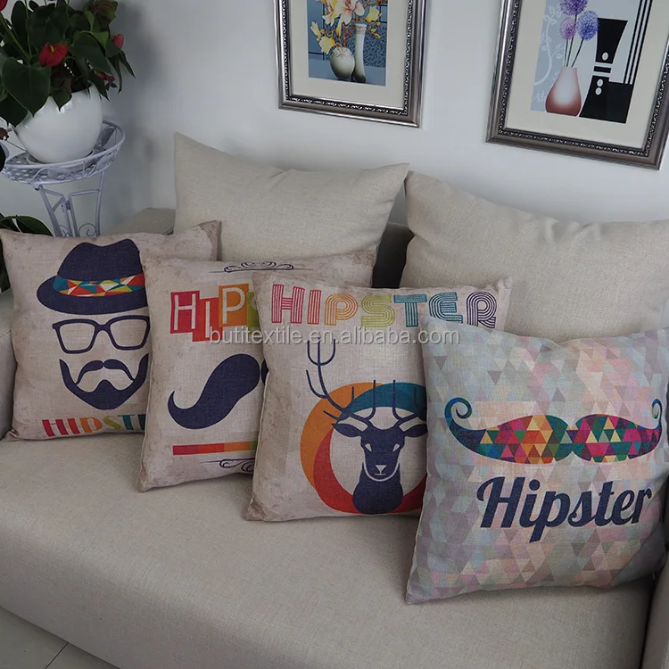 Пользовательские большие размеры, декоративные подушки для уличного стула, квадратные 18*18 наволочки для подушек с принтом усов