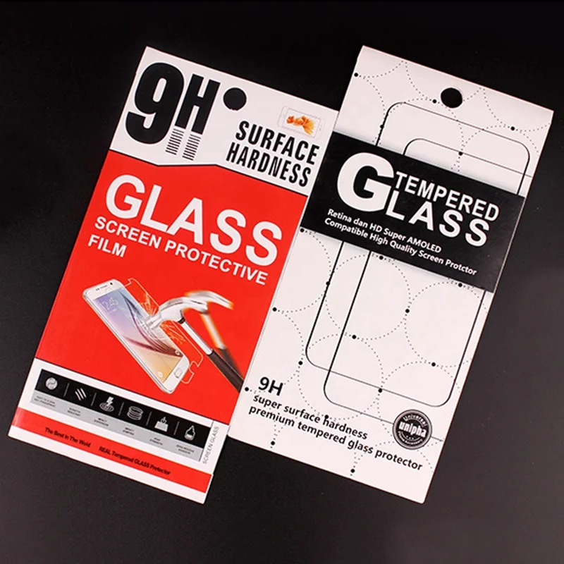
170gsm art paper universal phone tempered glass screen protector retail packaging box 