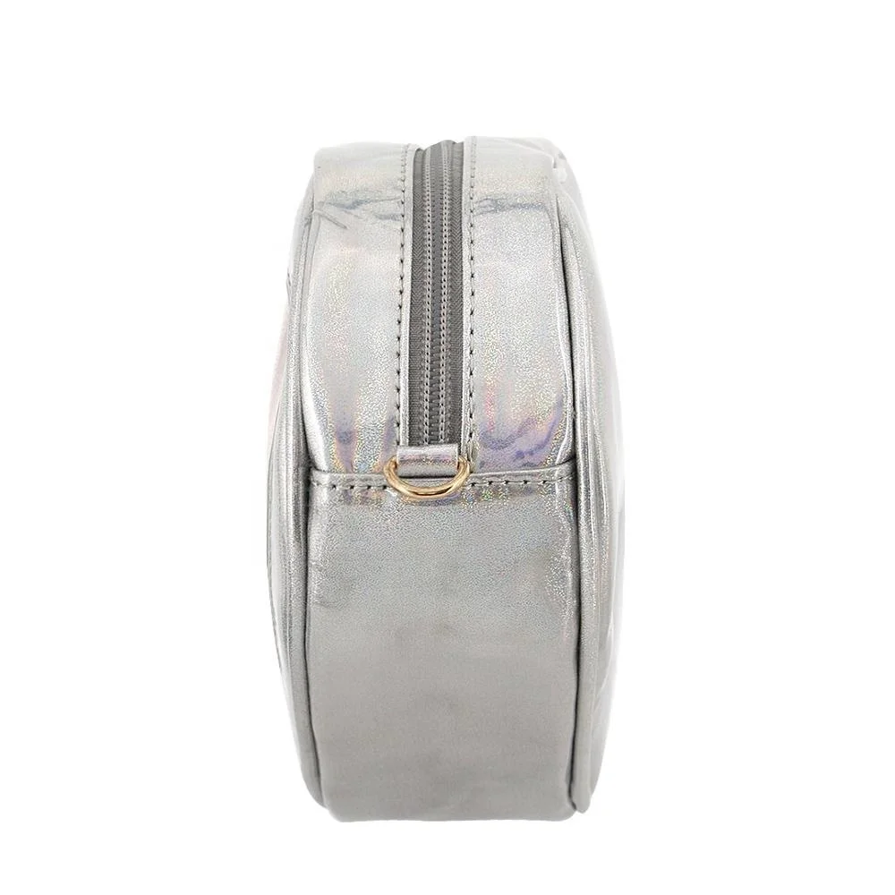 custom pins display Women Hologram Pu Leather Heart Shape Clutch Chains Purse ita Handbag Crossbody bag