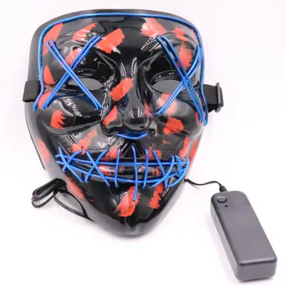 Halloween Masks LED Light Up Flashing terror devil Mask Skeleton Rave Party decor Favor Cosplay Outfits