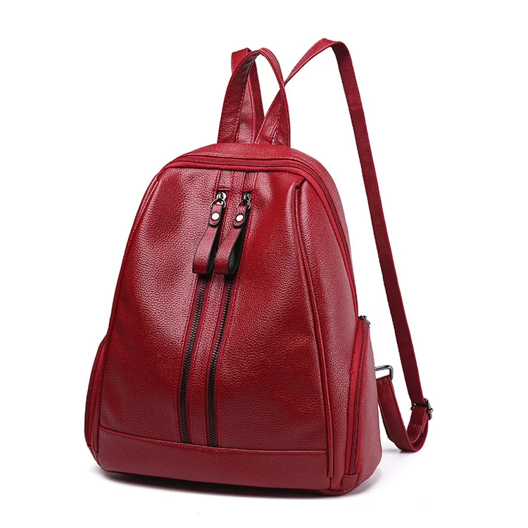 New Model Leisure Bag Stylish Women Faux Ashy Custom Leather Backpack For Girls