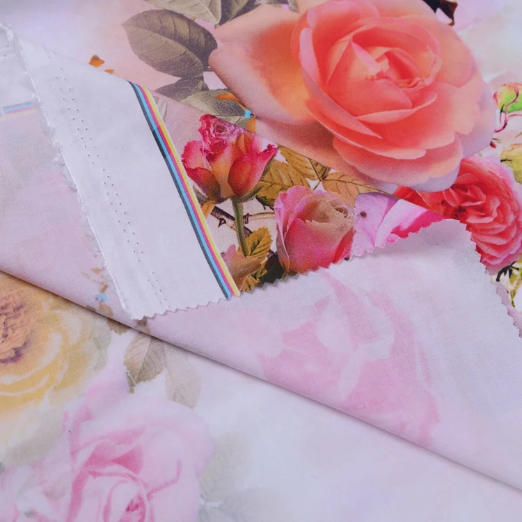 Высокое качество, оптовая продажа, мягкая на ощупь ткань из вискозы с большим цветочным принтом