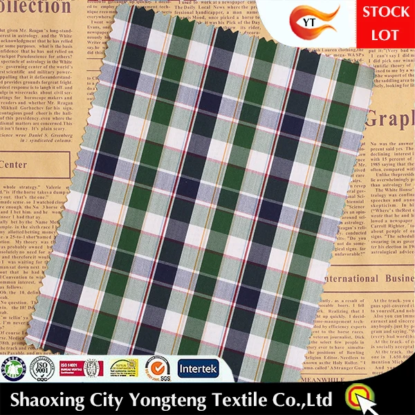 New yarn dyed elastic plaid cotton shirt fabric