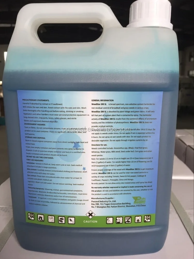 
77182-82-2 Glufosinate-ammonium 20% SL, weed herbicide 