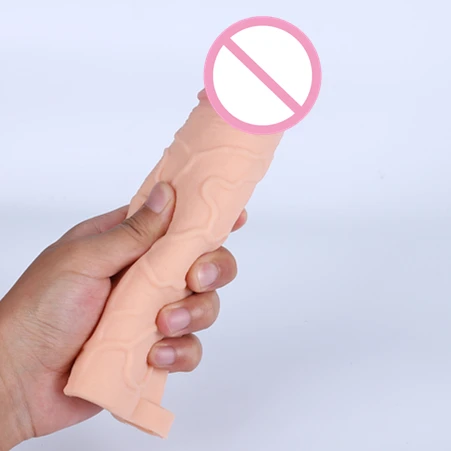 Extreme soft cock condom cage penis sleeve rubber lifelike
