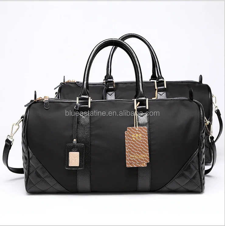
Expandable Weekend Overnight Travel Duffel Bag Black Top Grain Leather,Mens Leather Overnight Bag 