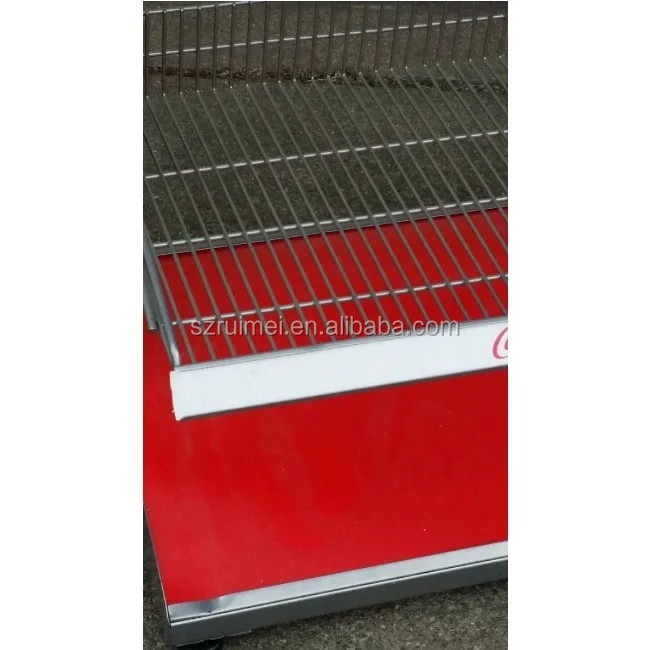 Floor Standing Beverage Display Rack Cola Display Stand Racks Cooler K/D , Corrugated Carton RM-BL0302 CN;GUA Powder Coating