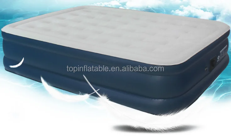 auto Inflatable Flocked Queen Size Home Furniture Built-in Pump Portable Air bed Mattress with removable battery